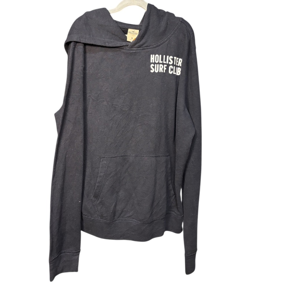 Hollister‎ Surf Club Pullover Hoodie Jacket Black Size M Pocket Casual Graphic